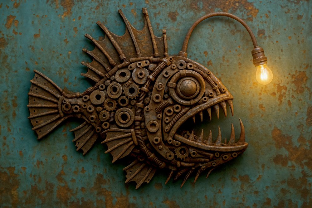 Steampunk Anglerfish Light by Natalie Bruns