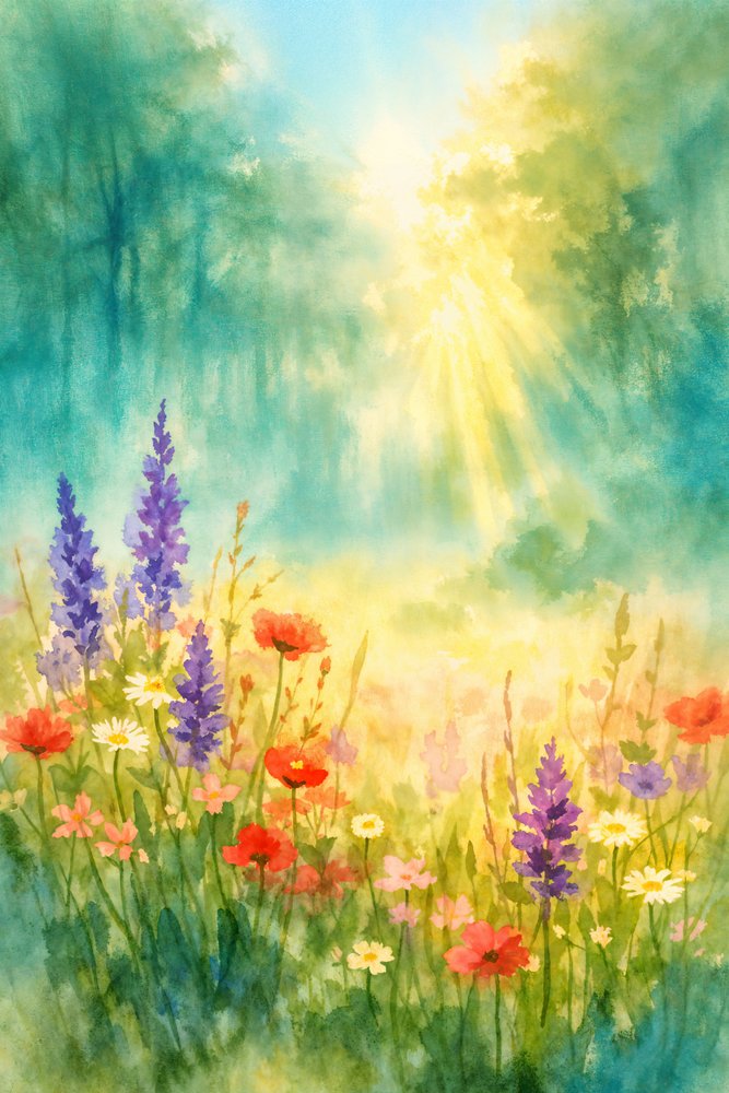 Sunny Wildflower Meadow by Natalie Bruns