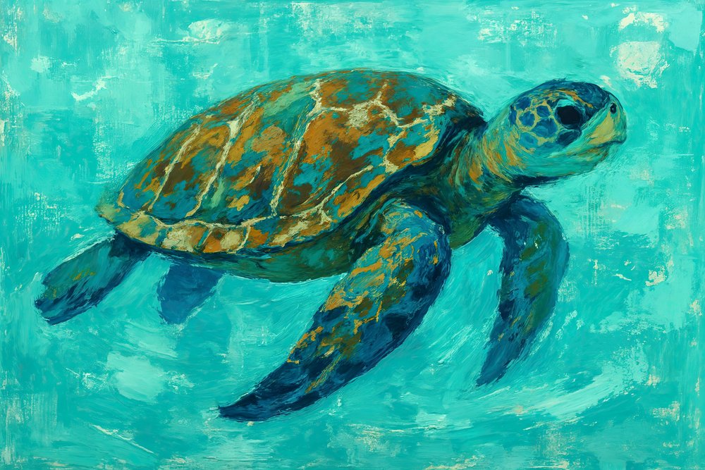 Swimming Sea Turtle by Natalie Bruns
