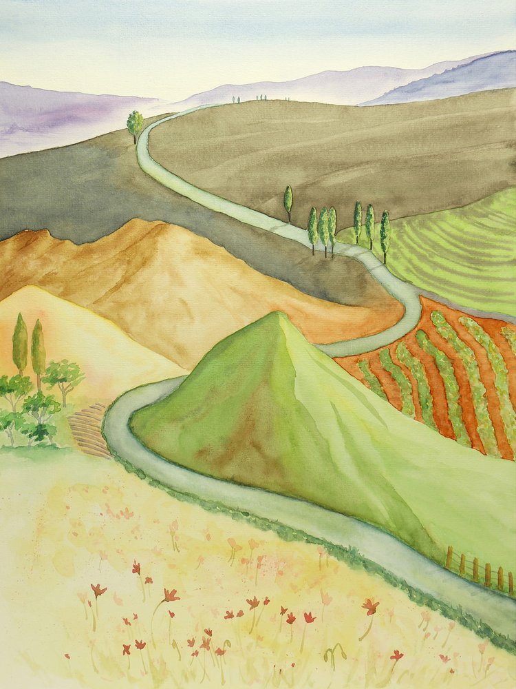 Winding Country Road by Natalie Bruns