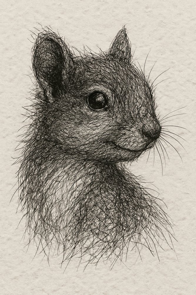 Woodland Squirrel Portrait by Natalie Bruns