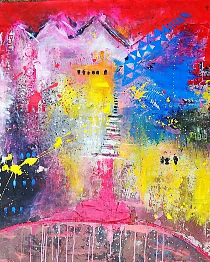 Vibrant Urban Abstract by Nico Phooko
