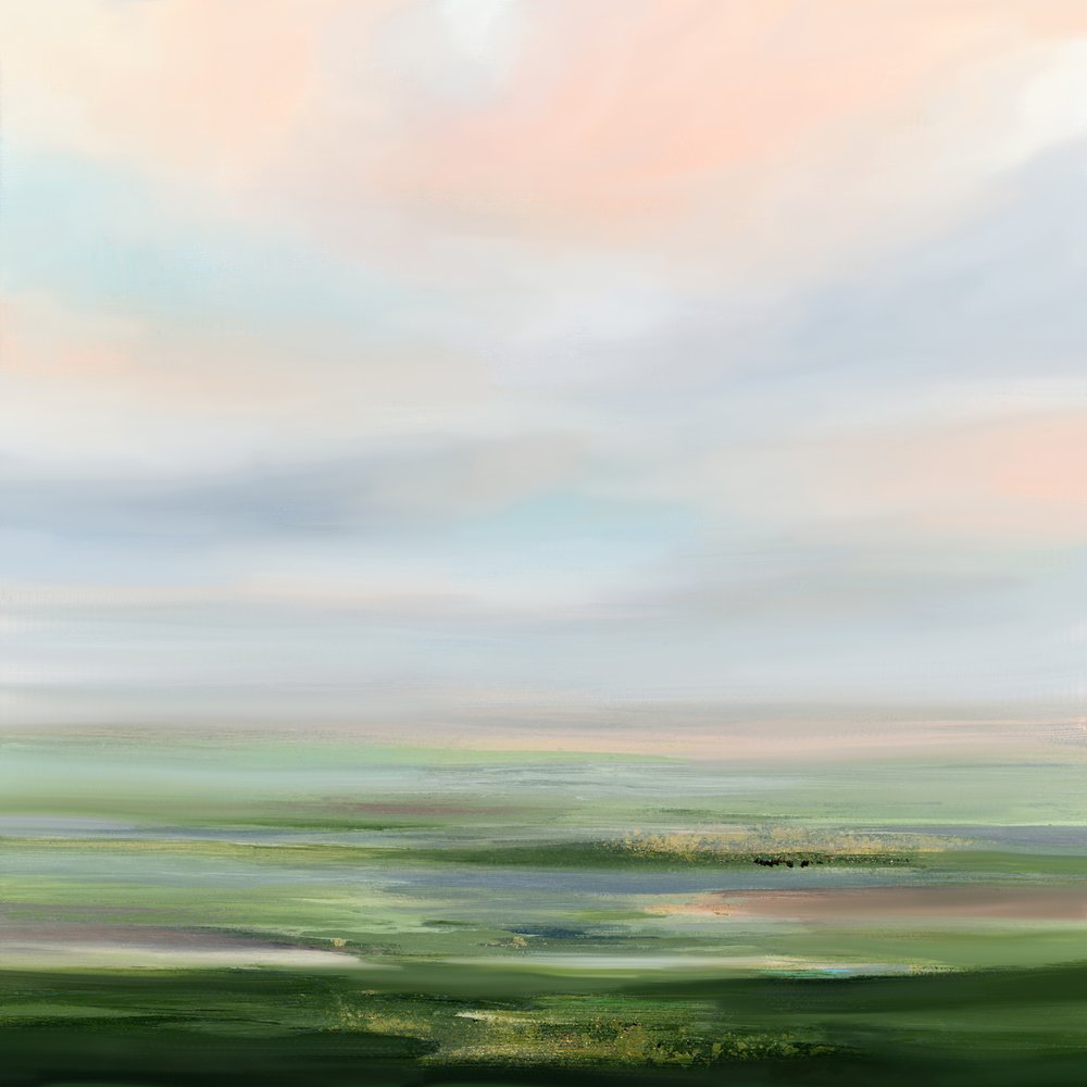 Soft Green Horizon by Nicole Walsh