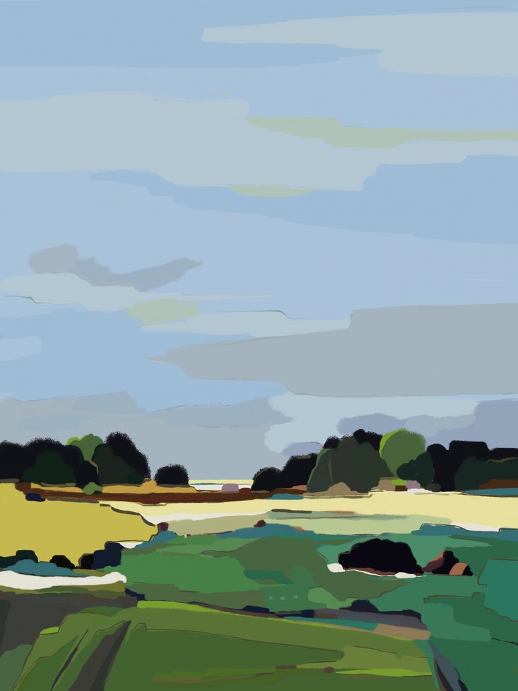 Abstract Countryside Scene by Nikita Jariwala