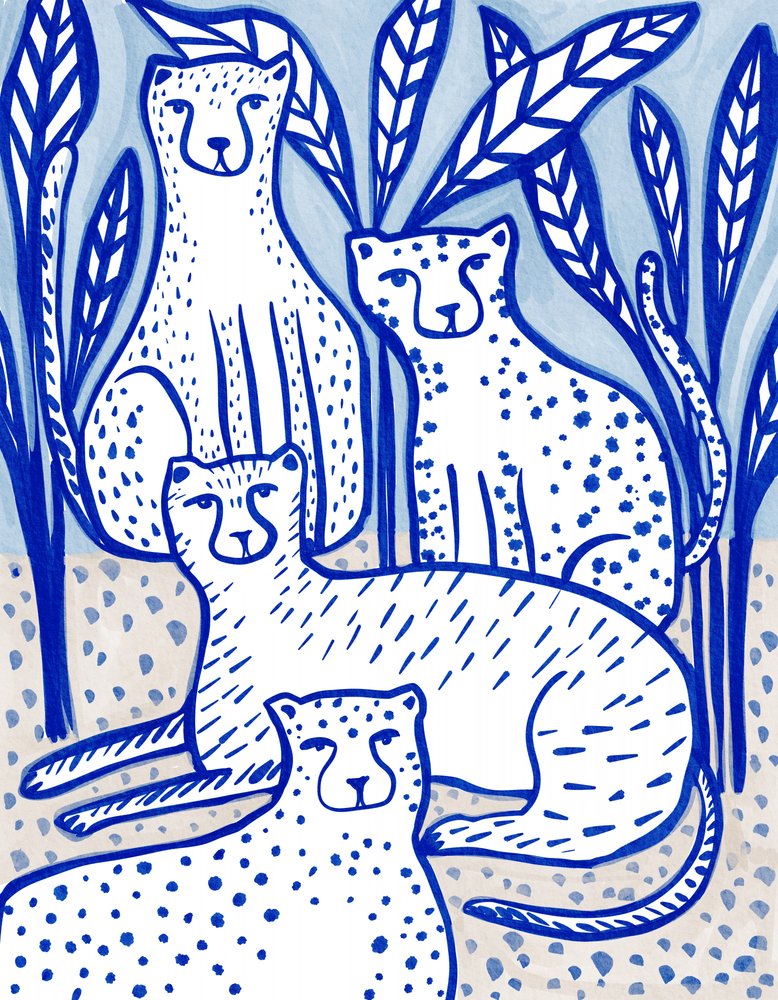 Blue Jungle Cheetahs by Nikita Jariwala