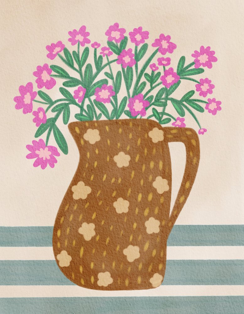 Charming Floral Pitcher by Nikita Jariwala