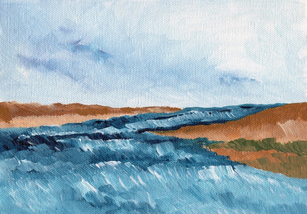 Flowing River Landscape by Nikita Jariwala