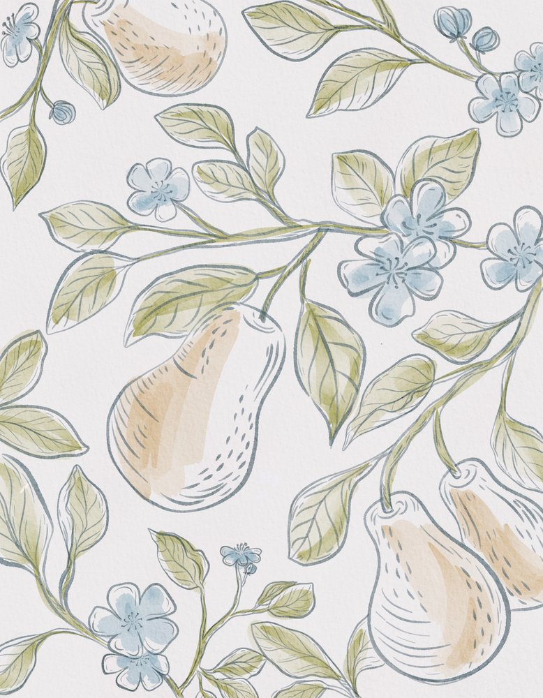 Orchard Pears And Flowers by Nikita Jariwala