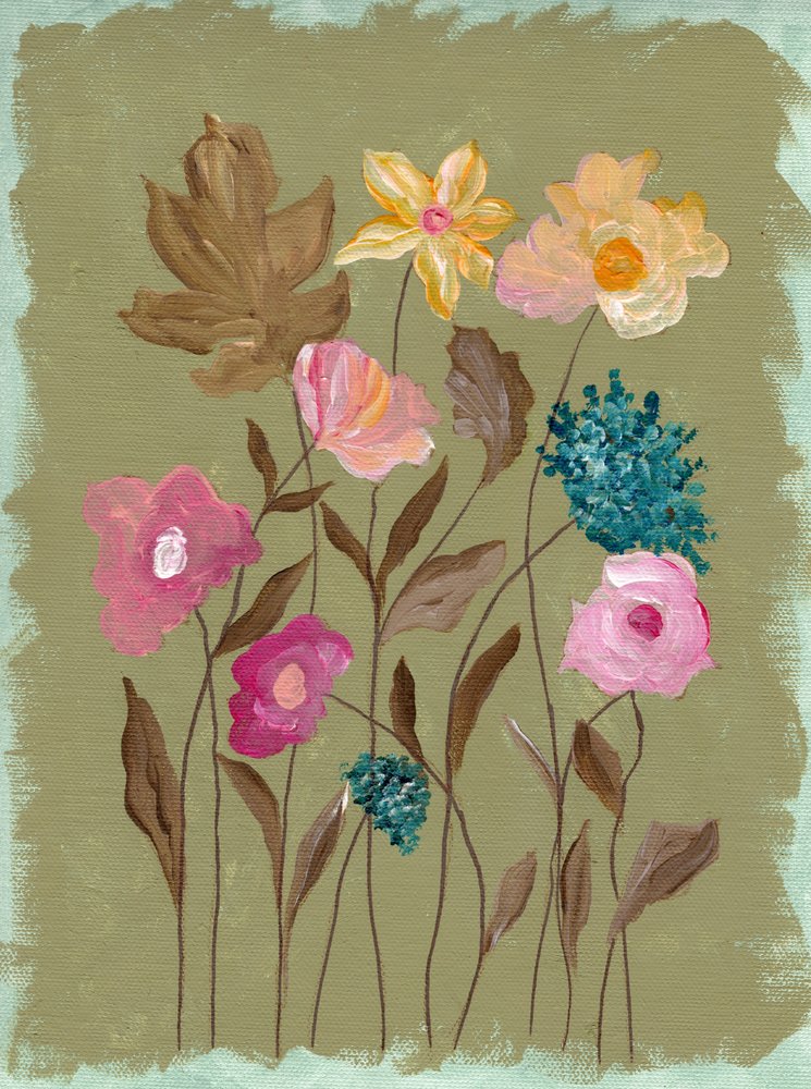 Painterly Garden Blooms by Nikita Jariwala