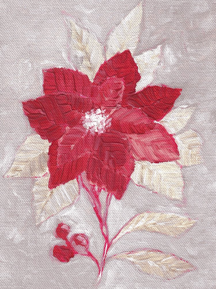 Textured Red Poinsettia by Nikita Jariwala