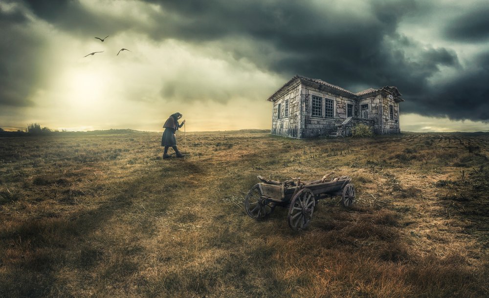 Lonely Figure Forgotten Home by Nuno Araujo