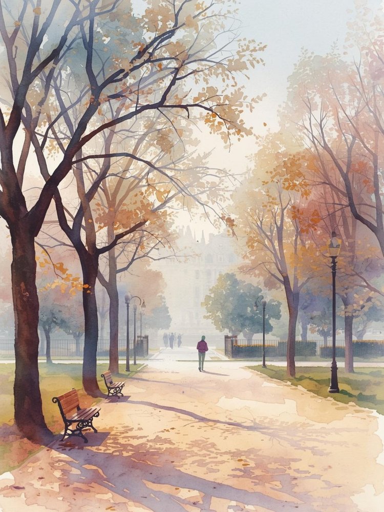 Autumn Park Path by Ohkimiko