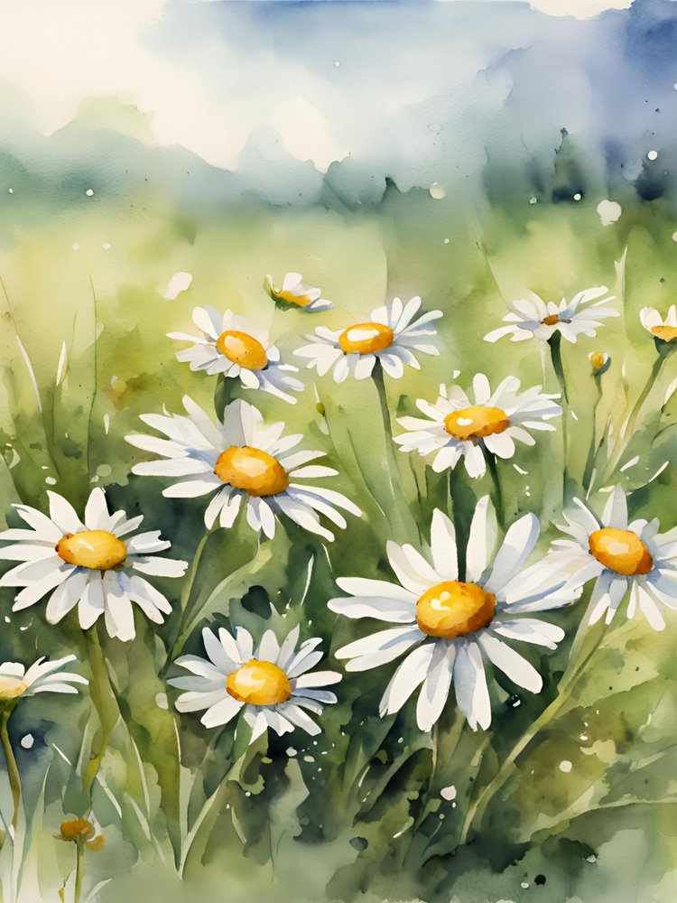 Blooming Daisy Field by Ohkimiko