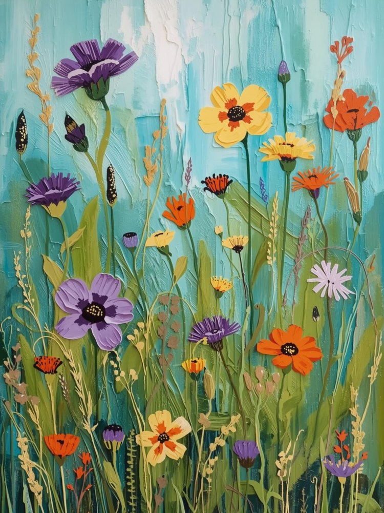 Textured Wildflowers by Ohkimiko