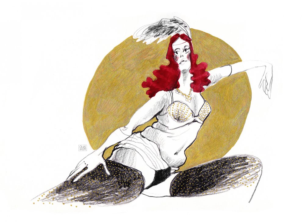 Glamorous Burlesque Dancer by Olga Skomorokhova
