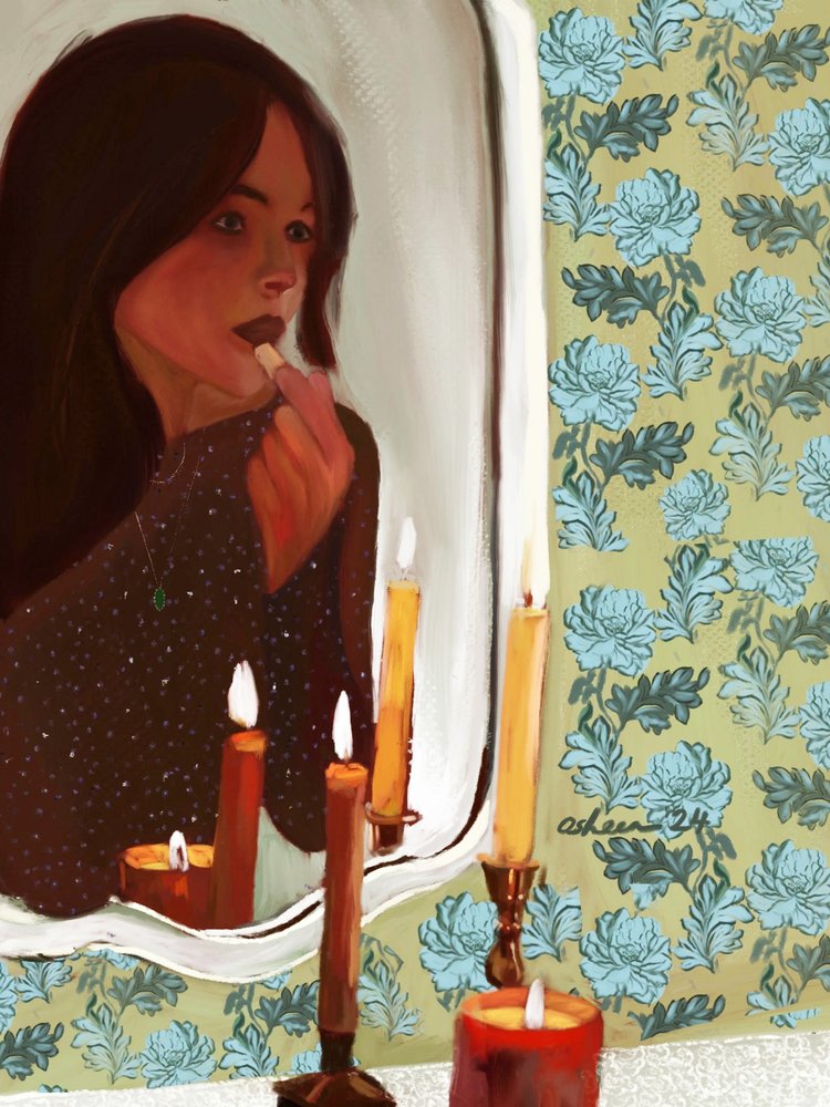 Soft Candlelight Reflection by Osheensgallery