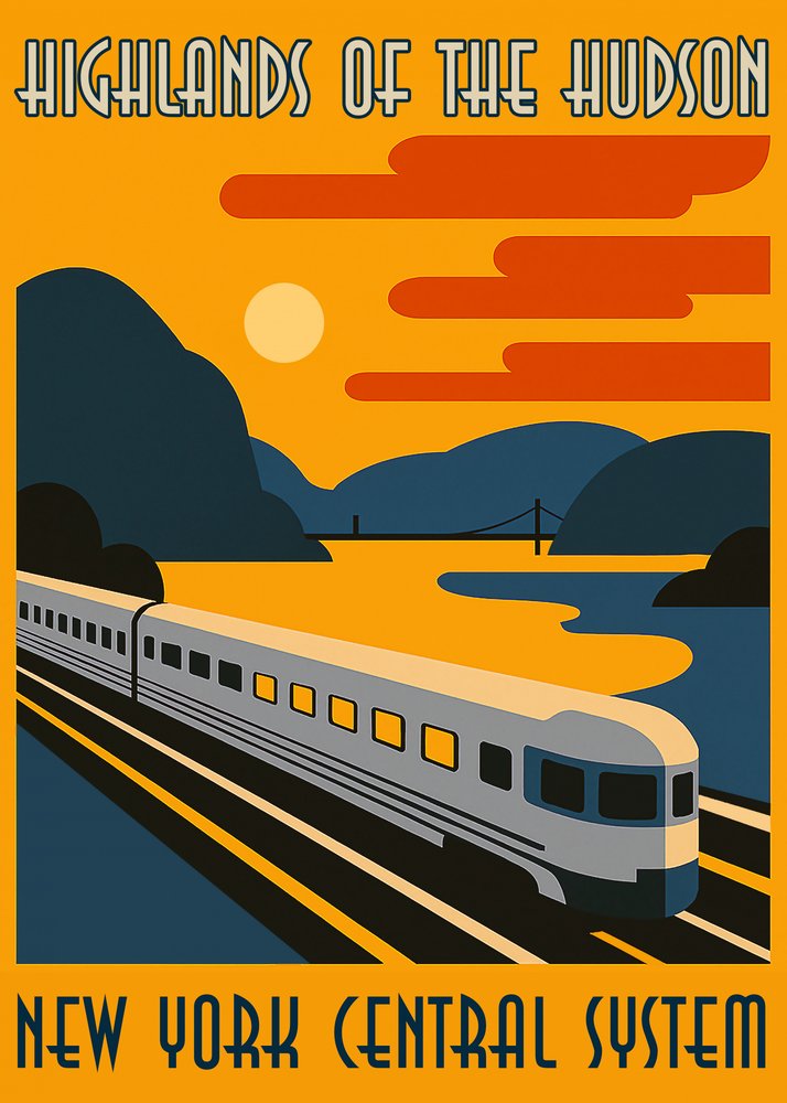 Art Deco Hudson Train by Osvaldo Russo