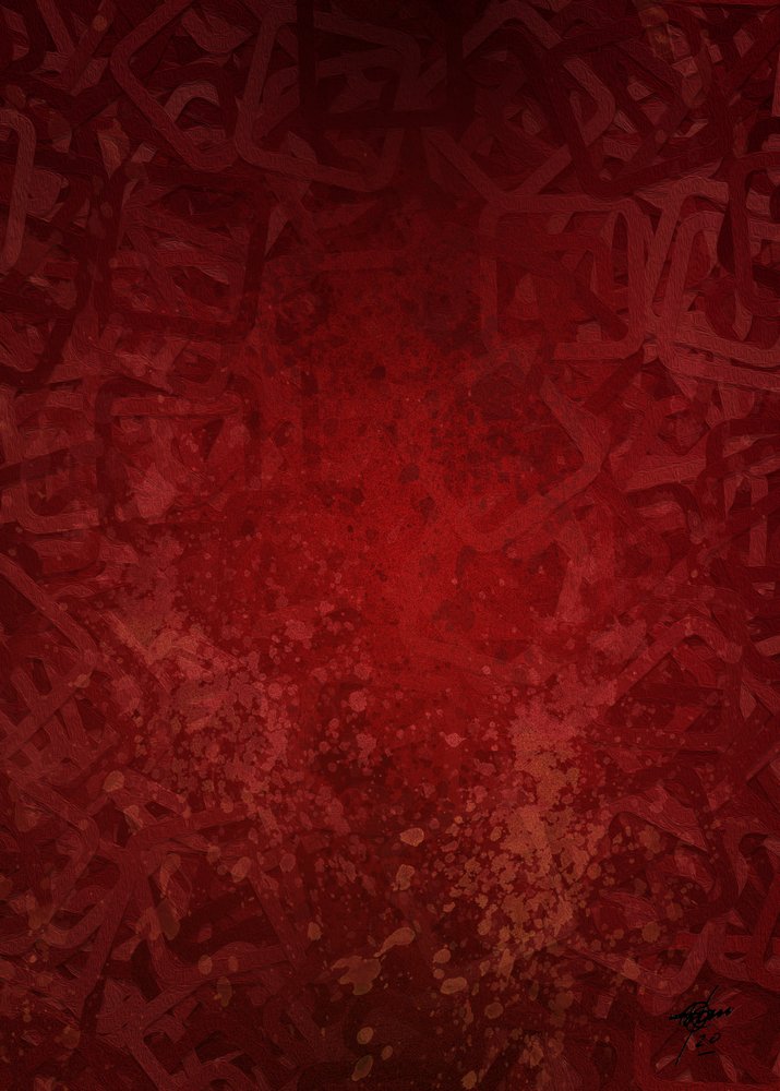 Deep Red Abstract Splatter by Osvaldo Russo