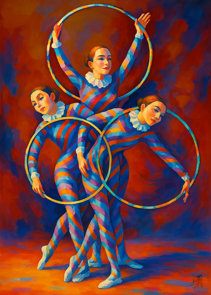 Harlequin Hoop Dancers by Osvaldo Russo