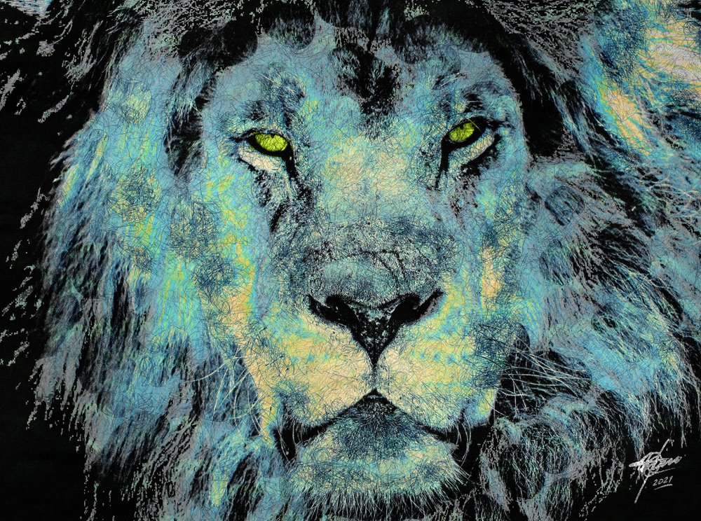 Majestic Blue Lion by Osvaldo Russo