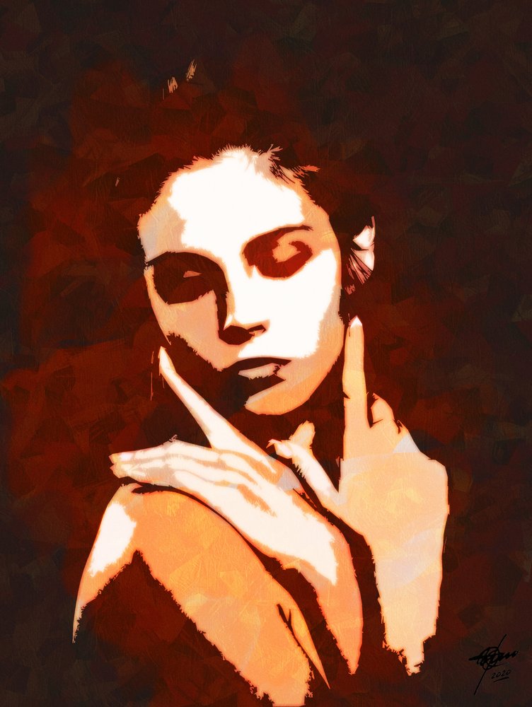 Moody Orange Woman by Osvaldo Russo