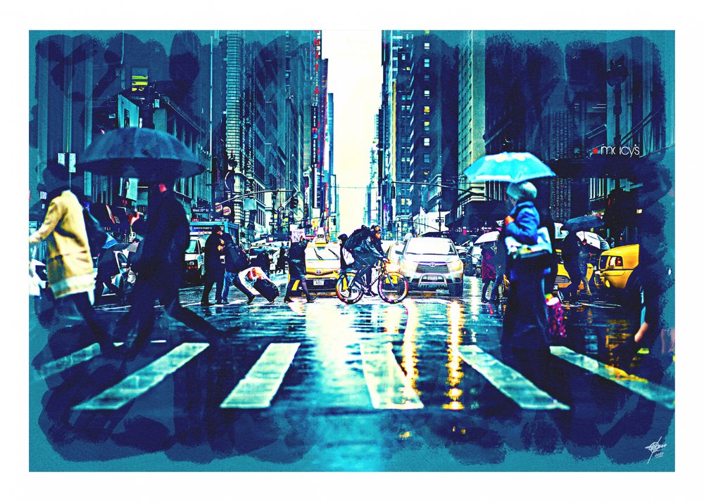 Rainy City Street by Osvaldo Russo