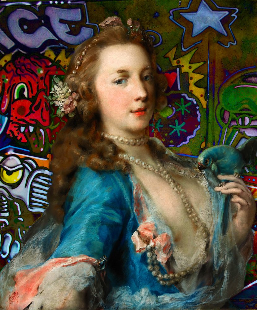 Rococo Lady Graffiti by Osvaldo Russo