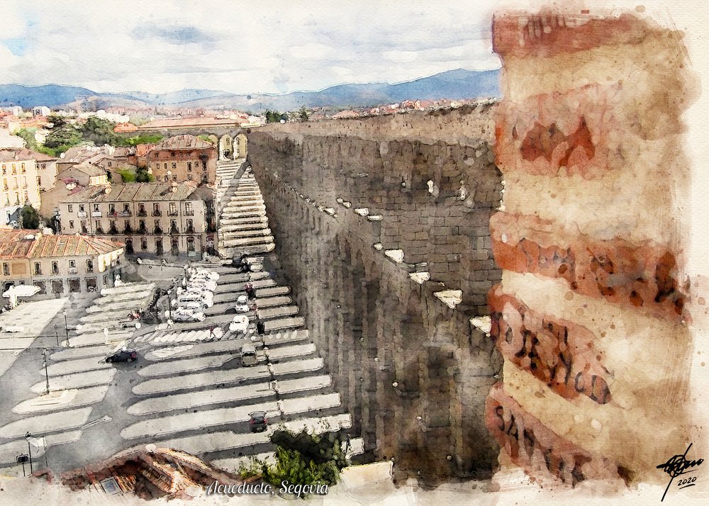 Segovia Roman Aqueduct City by Osvaldo Russo