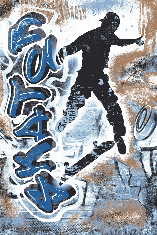 Skater Graffiti Jump by Osvaldo Russo