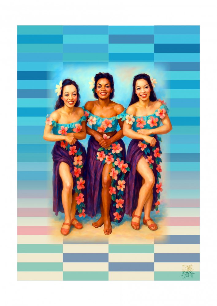 Smiling Hawaiian Dancers by Osvaldo Russo