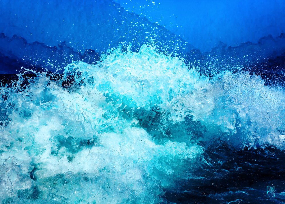 Turquoise Ocean Splash by Osvaldo Russo