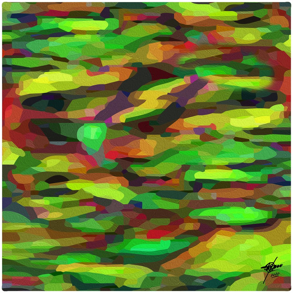 Vibrant Green Abstract Flow by Osvaldo Russo