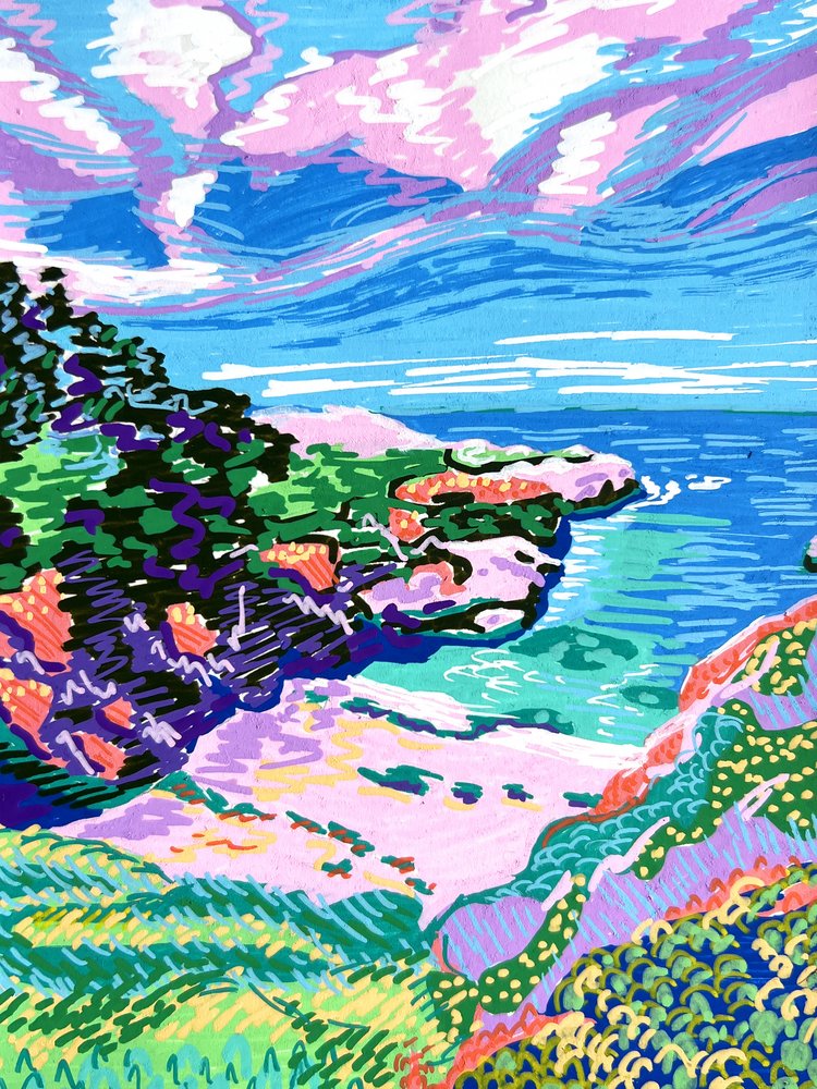 Pink Clouds Coastal View by Pauline Wegman | Key and Sea Creative