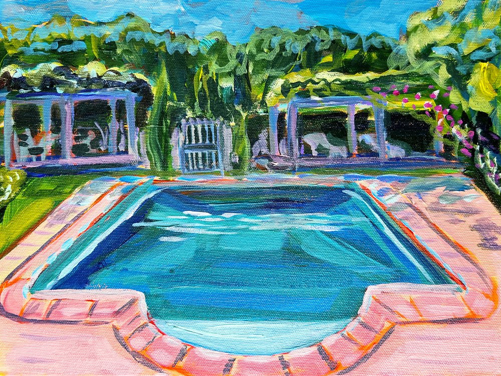 Sunny Garden Pool by Pauline Wegman | Key and Sea Creative