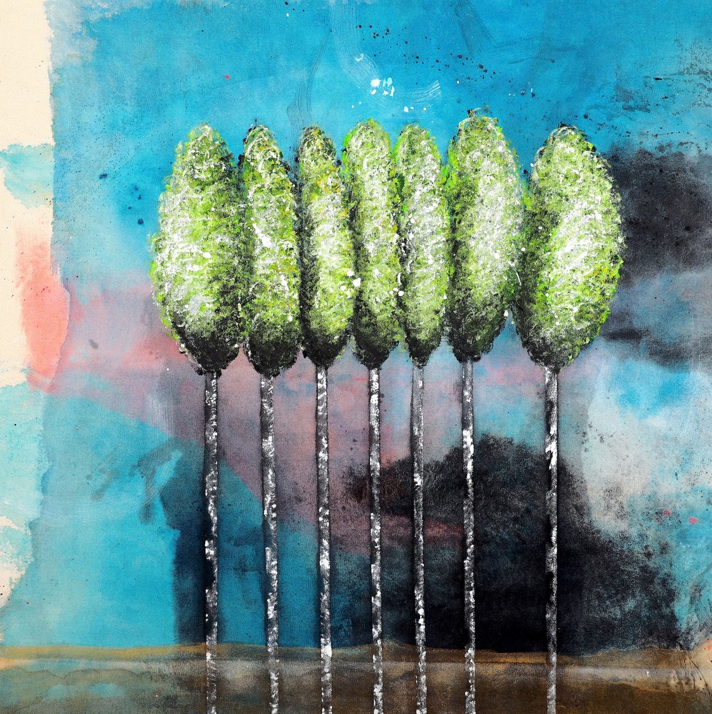 Abstract Green Trees by Poonam Choudhary