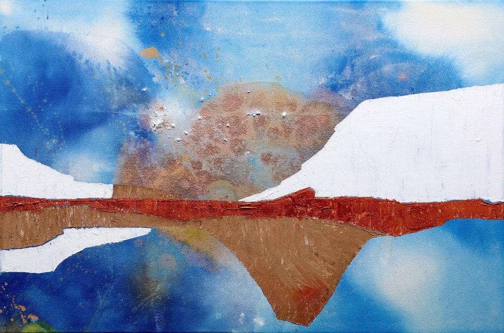 Abstract Mountain Reflection by Poonam Choudhary