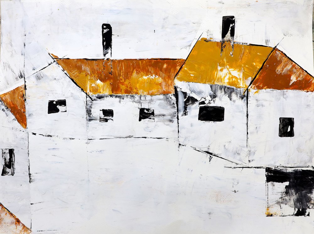 Abstract Village Houses by Poonam Choudhary
