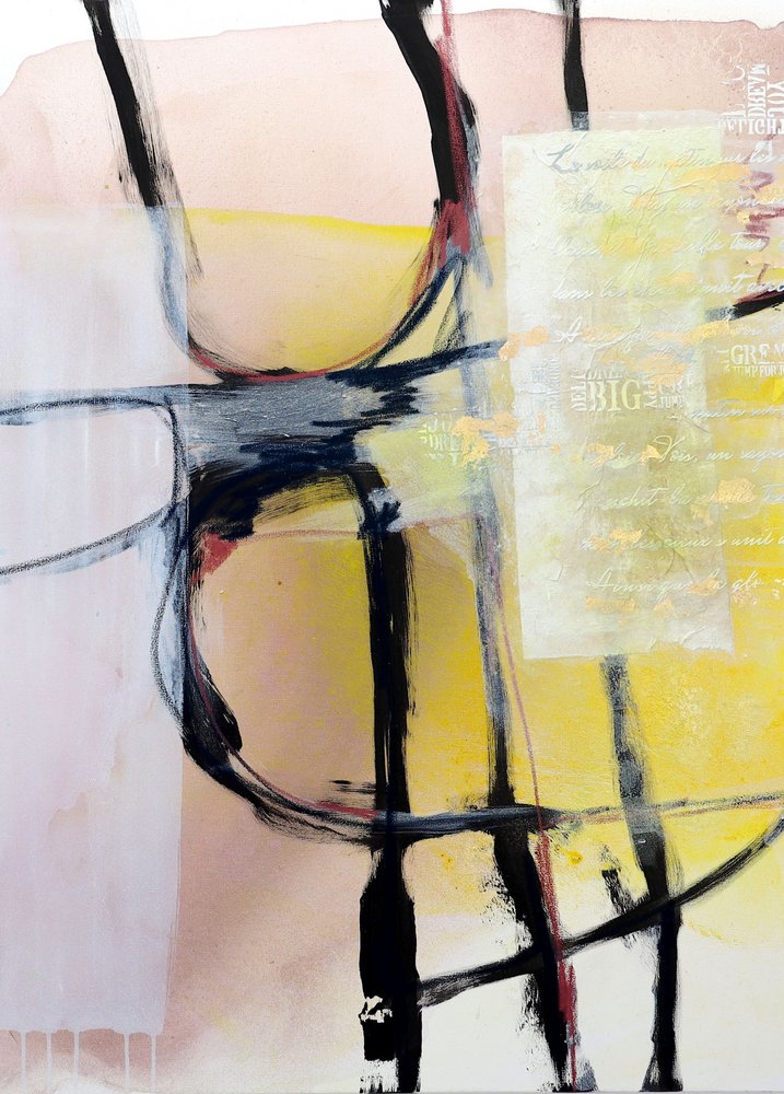 Abstract Yellow Layers by Poonam Choudhary