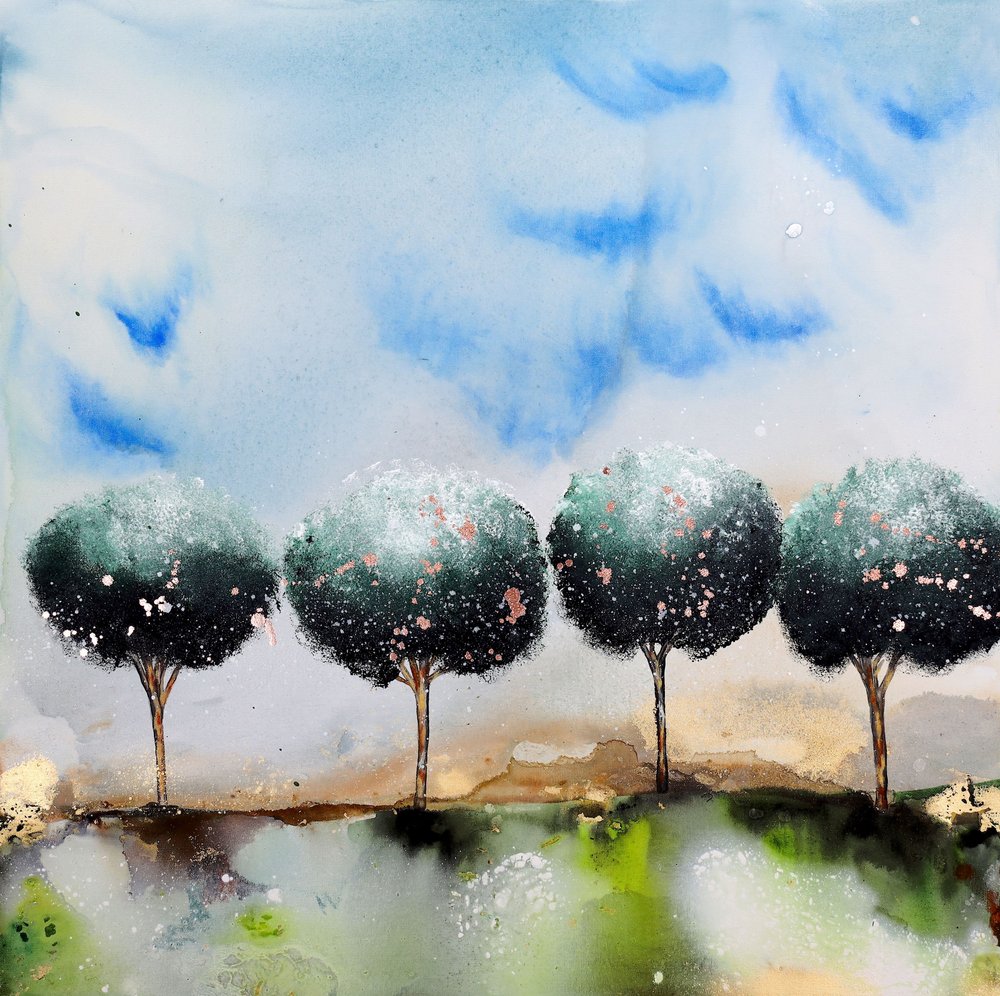 Serene Landscape Trees by Poonam Choudhary
