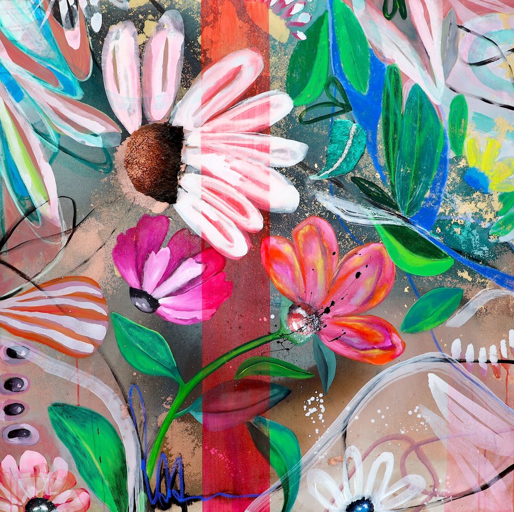Vibrant Abstract Blooms by Poonam Choudhary