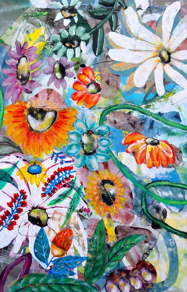 Vibrant Floral Garden by Poonam Choudhary