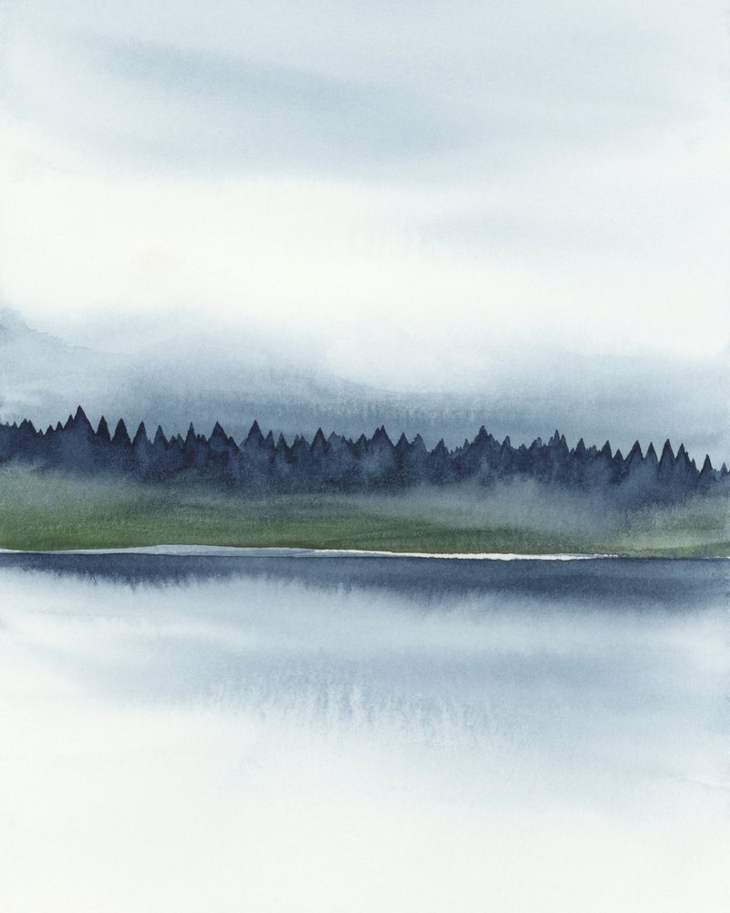 Misty Forest Lake by Rachel Elise