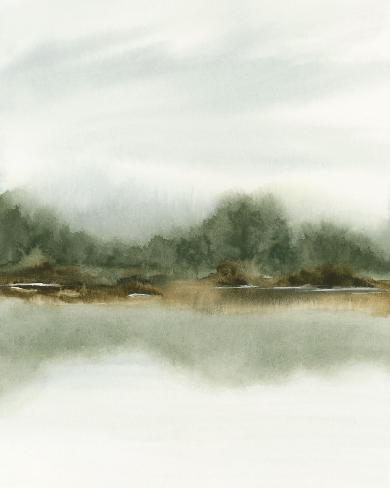 Misty Forest Reflection by Rachel Elise