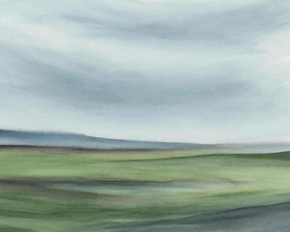 Serene Green Landscape by Rachel Elise