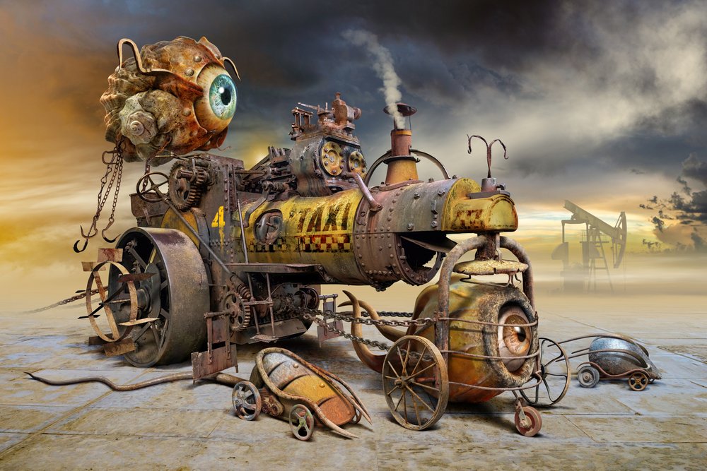Bizarre Steampunk Eye Taxi by Radoslav Penchev