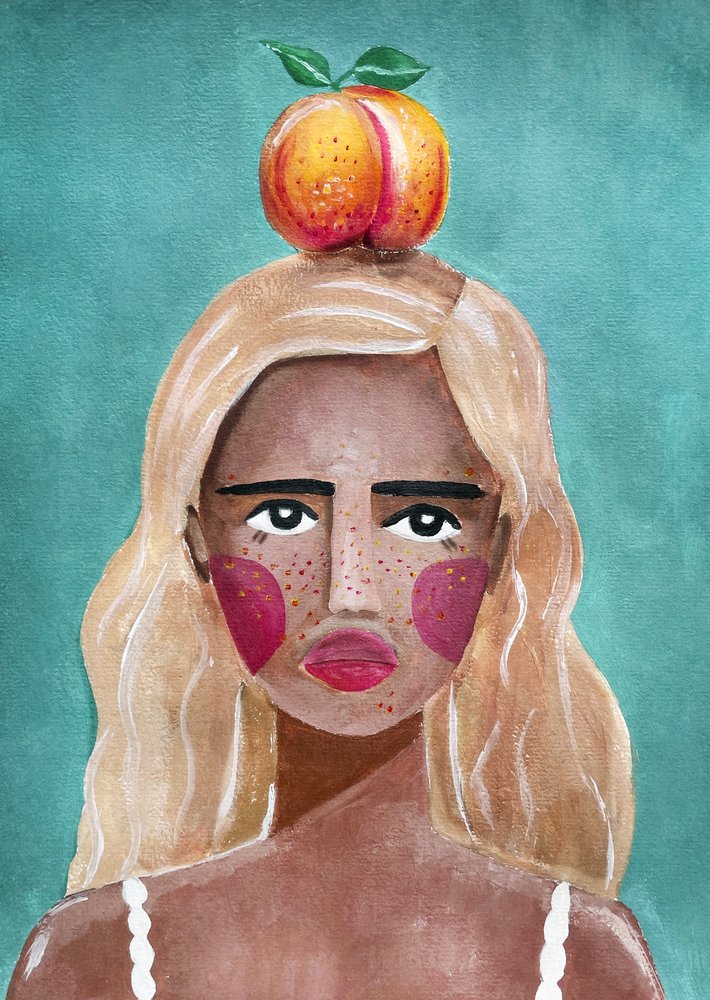Woman With Peach by Raissa Oltmanns