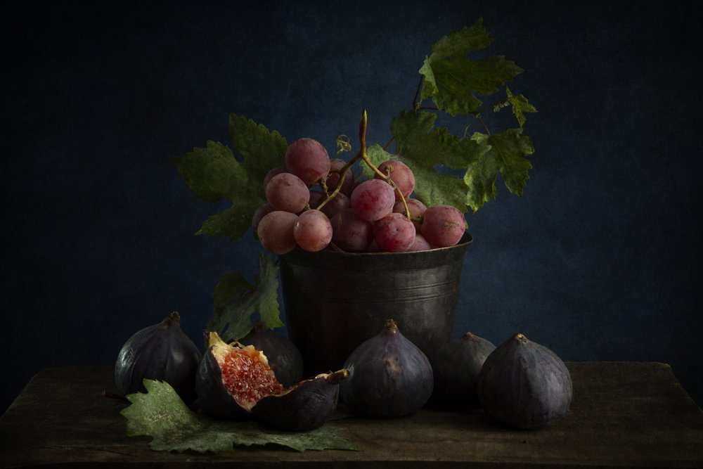 Grapes and Figs Still Life by Ramiz Sahin