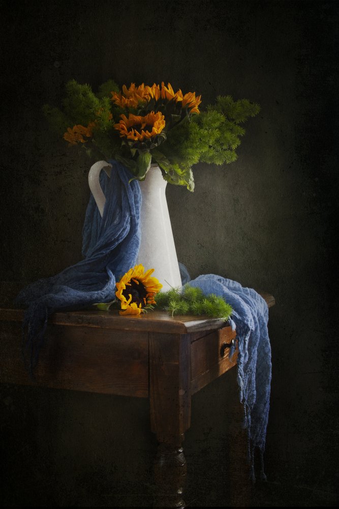 Moody Sunflower Still Life by Ramiz Sahin