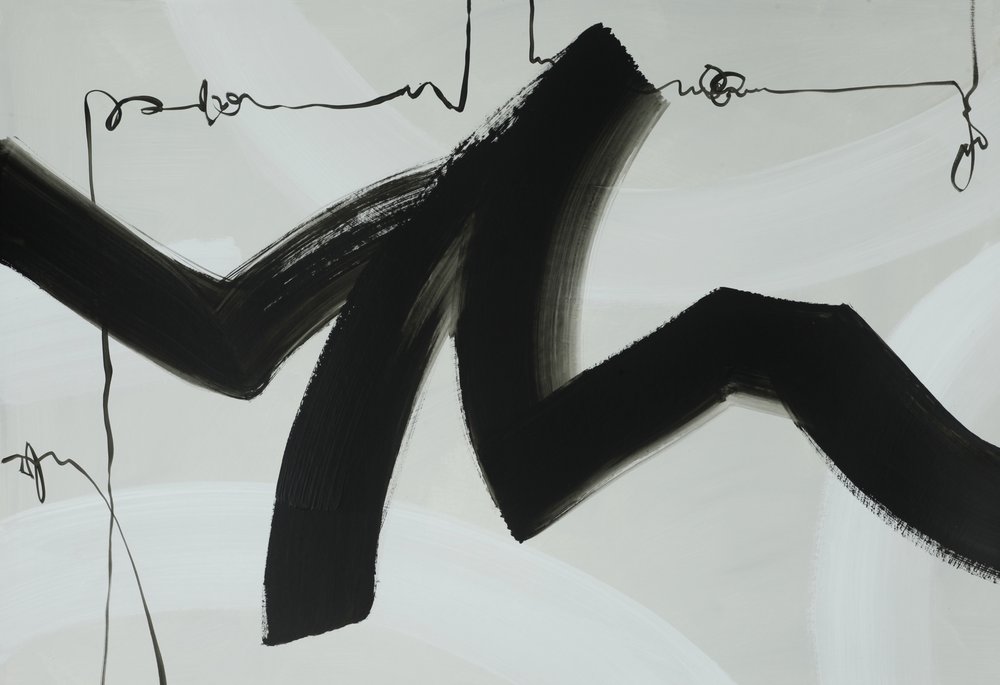 Dynamic Black Ink Flow by Renate Holzner