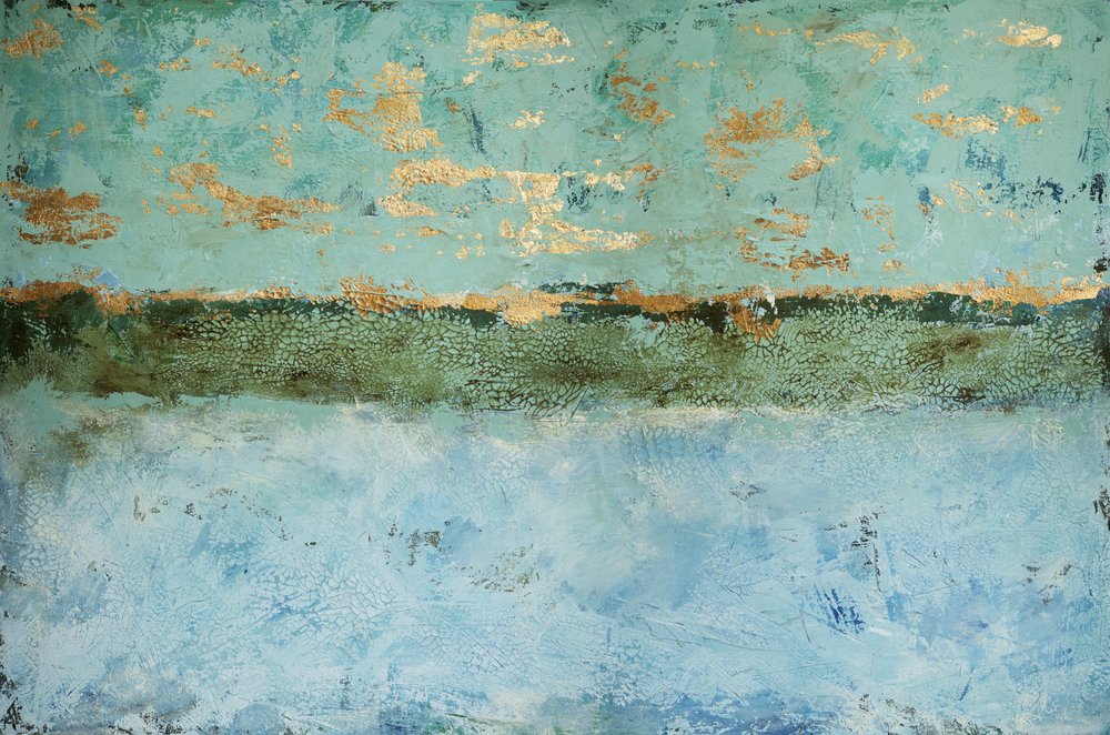 Textured Golden Horizon by Renate Holzner